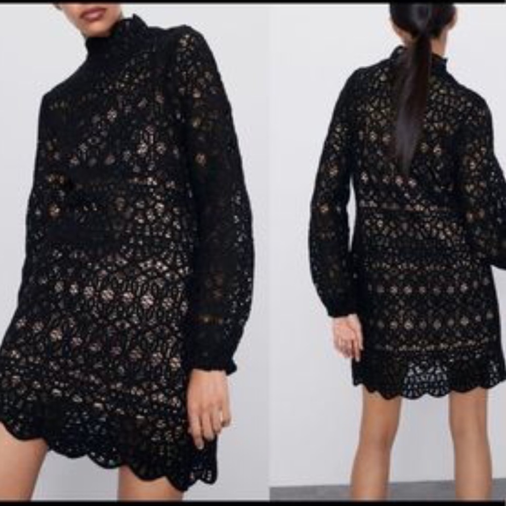 ZARA crochet lace dress